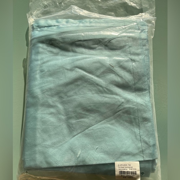JS Affluence Queen Duvet Cover + 2 Shams Set Turquoise Mocha 100% Cotton Sateen - Picture 11 of 16